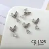 Joias para Nail Art da Nova Série Borboleta, Zircônia Brilhante de Luxo Acessível Borboleta Vazada Cor White K Acessórios de Unha Usáveis