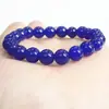 Atacado de fábrica pulseira de lápis-lazúli 8mm partículas de contas redondas cristal azul oceano pulseira de contas pulseira