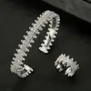 Conjunto de Pulsera Abierta y Anillo con Borde Bordado de Diamantes Completos, Joyería de Zirconia Chapada en Oro de Lujo Ligero, Accesorios de Moda Transfronterizos, Venta al por Mayor de Productos Nuevos