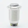 Interruptor de Botão Metálico 16mm de Cabeça Alta com Travamento Automático de 2 Pinos e Pés Rosqueados Reset/Travamento Automático