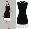 Vestido Preto Sem Manga Elegante de Verão Estilo Francês Feminino Estilo Deusa Luxo Leve Sofisticado de Alta Qualidade