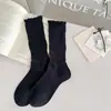 Calcetines de Malla de Verano para Mujer Calcetines Holgados Finos de Media Caña Sin Costuras Color Sólido Blanco Versátiles Calcetines de Algodón de Media Longitud