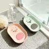 Saboneteira com Drenagem para Casa de Banho e Vaso Sanitário, Plástico, Desenho Animado, Dupla Camada, Fácil de Pegar e Não Ocupa Espaço