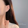 Ganjia S999 plata pura estilo coreano trébol hebilla de oreja para mujer elegantes mini pendientes simples anillo de hueso de oreja pendientes generación cabello