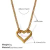 Colar Coração Vazado Francês Mais Vendido Aço Inoxidável Banhado a Ouro Real 18K Pulseira Simples Elegante Estilo Ins Transfronteiriço