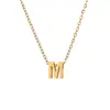Colar pequeno de moda 26 letras em inglês aço titânio ouro 18k corrente de clavícula simples versátil não desbota atacado