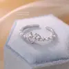 Anillo de Corazón de Perla de Espuma con Circonita Incrustada en Plata S925 Yun Xiaoshu para Mujer, Elegante y Lujoso, Anillo Abierto de Moda para el Dedo Índice