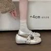 Zapatos Chuyuji estilo francés Mary Jane planos y suaves para mujer, nuevo modelo verano 2026, con moño, versátiles para combinar con faldas, de color claro