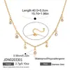 Set de Joyería Wanxing Clásico Transfronterizo de Lujo Ligero con Circonita, Acero Inoxidable Chapado en Oro de 18 Quilates, Collar y Pulsera, En Stock al por Mayor