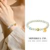 Nuevo Pulsera de Jade Natural Hetian Estilo Chino Plata de Ley S925 Perla de Agua Dulce Pulsera Doble Felicidad Joyería de Mano de Loto Regalo