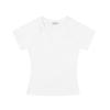 UNBDNS estilo americano simples raglan manga curta camiseta feminina primavera e verão slim slim decote em V doce e picante top base camisa
