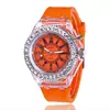 Relógio Luminoso Personalizado com Strass LED Harajuku Moda Coreana Tendência Estudante Casal Masculino e Feminino Gelatina Quartzo