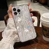 Funda Creativa y Sencilla Estilo Japonés-Coreano Flor de Manzana 13 Pro Max Transparente para iPhone Air Cubierta Protectora Anticaídas