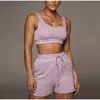 Comércio Exterior Transfronteiriço Europeu e Americano Novo Transfronteiriço Verão Novo Cintura Alta Cadarço Moda Casual Shorts Conjunto de Colete Mulheres