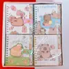 Caderno Espiral Kuromi Desenho Animado Animal de Estimação Fofo Capivara Caderno de Classificação Quadrado Planejador Diário do Estudante