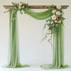 Tela de Fondo para Arco de Boda Tul de Belleza Cortina de Gasa Plisada Decoración de Boda en el Césped Fiesta al Aire Libre