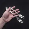 Juego de Cuchillo, Tenedor y Cuchara de Acero Inoxidable de Corte Real para Cocina Occidental, Cuchillo y Tenedor para Bistec, Cuchara y Tenedor Creativos para Postre de Restaurante, Vajilla Hueca con Relieve