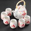 Juego de té simple de porcelana blanca, tetera, hotel, restaurante, estilo japonés, gran capacidad, tetera de cola con filtro, taza de té, regalo
