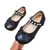 Zapatos para niñas, zapatos de cuero de princesa de ballet para niños, nuevo modelo de otoño 2026, zapatos de suela suave para bebé, zapatos con lazo para niña pequeña