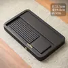 Piedra Negra Incrustada en un Juego de Bandeja de Té de Madera, Mesa de Té Integrada para Uso Doméstico, Bandeja de Té de Madera Maciza Hecha de una Sola Pieza de Madera para Preparación en Seco