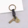 Accesorios para llaveros hechos a mano cierre de langosta cuerda de cuero versátil retro llavero colgante para llavero semiacabado