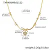 Acero Inoxidable Lazo Corazón Circonita Diamante Completo Colgante Cadena de Cuchilla Pulsera Collar Juego de Joyería Chapado en Oro Real de 18K