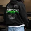 Moletom Hip-Hop Americano Transfronteiriço Estampa de Carro Europeia e Americana Moletom com Capuz Solto Atacado Primeira Geração