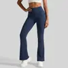 Calças Boca de Sino Juyitang de Pernas Largas, Cintura Alta, Levanta Bumbum, Aperta Barriga, Alta Elasticidade, Sem Costura Emagrecedoras para Yoga