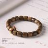 Sândalo original DIY cobre banhado a ouro misto dia sarja anel de corrida amantes literário antiguidade personalidade contas de barril pulseira madeira cipreste de penhasco