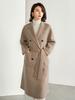 2025 Otoño e Invierno Nuevo Estilo 10 Cachemira Abrigo de Lana de Doble Vista de Alta Gama Color Avena Estilo Hepburn Coreano m Abrigo de Lana Familiar