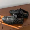 Tendência de Moda Casual Vintage Nova de Primavera para Casal Tênis de Treino Alemão Preto Casual Tênis Casuais Estilo Britânico Masculino