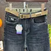 Jeans de hombre de alta gama 2026 primavera-verano nuevos pantalones casuales estampados de moda con un corte recto ajustado y una entrepierna ligeramente caída
