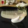 Venda quente Novos Produtos Atacado cor natural brilhante chifre de ovelha artesanal meia lua massagem pente de cabelo