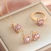 Simulación flash Diamante TikTok en vivo caliente conjunto de tres piezas collar pendientes anillo colgante femenino joyería al por mayor