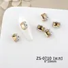 Unhas Artísticas Cor Maillard Chamativa com Pedras, Unhas Artísticas Acabadas Quadradas Ovais Grossas de Outono e Inverno, Acessórios para Unhas Bola de Diamante
