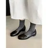 Zapatos Minimalistas de Cuero Estilo Coreano para Abuelas 2026 Primavera Piel Genuina de Tacón Bajo Zapatos de Cuero para Viajes Diarios para Mujer