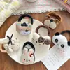 Nueva Serie de Dibujos Animados Lindos Estilo Coreano Melocotón Pedorro Gato KT Conejo Oso Cuerda para el Cabello Tridimensional Tendón de Goma Anillo para el Cabello de Alta Elasticidad