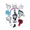 Pegatinas de Tela Bordadas con Dedos Medios Desafiantes Estilo Punk Europeo y Americano Gestos de Personalidad Accesorios para Ropa Parche Bordado Adhesivo