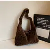 Bolso de Hombro Esponjoso de Gran Capacidad Bolso Tote de Gran Capacidad Bolso de Felpa Bolso Tote con Estampado de Leopardo Nuevo Otoño e Invierno Bolso de Hombro para Mujer