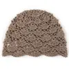 Gorro de Cachemira para Mujer 100% Cachemira Pura Nueva Moda Hecho a Mano Crochet Calado Baotou Tejido Gorro Cálido