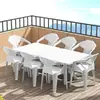 Mesa y Silla de Plástico para Patio Exterior Combinación Mesa para Puesto de Comida Mercado Nocturno Silla con Respaldo Barbacoa Impermeable Protector Solar Playa Exportación
