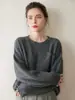 Estilo Novo Outono e Inverno Suéter Soltinho de Gola Redonda com 7 Fios e Bolsos para Mulheres Casual Versátil Quente e Confortável Suéter Engrossado para Mulheres
