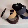 Diadema de Punto Rayada Estilo Coreano para Otoño e Invierno, Ancha, Corona Alta, Simple, Versátil, Diadema de Gama Alta para Mujer, para Lavarse la Cara Diariamente
