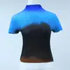 Top plisado de moda para mujer, cuello alto, nuevo de verano, venta caliente transfronteriza, camiseta estampada de color degradado Miyake, manga corta, estilo fino
