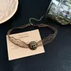 Colar de Botão de Resina com Renda Vintage Estilo Francês, Corrente para Suéter de Luxo Leve de Alta Qualidade, Acessório de Nicho de Designer para Mulheres