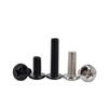 Tornillos de Acero al Carbono Tm Cabeza Plana Ranurada Cruzada Niquelados Estándar Nacional Negro Hierro Tornillos para Máquina de Cola Plana Microelectrónica M2.5M3M4M5M6