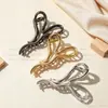 Presilha de Garra Coração Simples de Liga para Mulheres Nova Presilha Tubarão para Coque na Parte de Trás da Cabeça Acessórios de Cabelo Elegantes e Modernos para Meninas