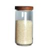 Tarro de almacenamiento de vidrio de madera de acacia de 9 cm de diámetro, tarro de almacenamiento de pericarpio cítrico seco, tarro sellado, tarro de té, tarro de almacenamiento