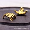 60843 Cobre Hecho a Mano Básico DIY Accesorios Adornos para el Cabello Materiales Hanfu 14*16mm Punto Flor Verde Sombrero Hua Tuo