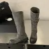 Punta redonda, media pantorrilla, hebilla de cinturón, nuevos para primavera/otoño, tacón grueso, estilo coreano 2026, desgastados, nicho, moda, botas largas, botas retro